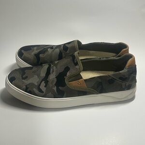 Olukai Lae'ahi Pa'i Men's Green Camo Slip-On Shoes size 11